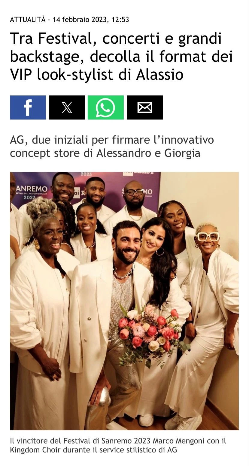 Sanremo 2023 · Marco Mengoni et le Kingdom Choir · document original